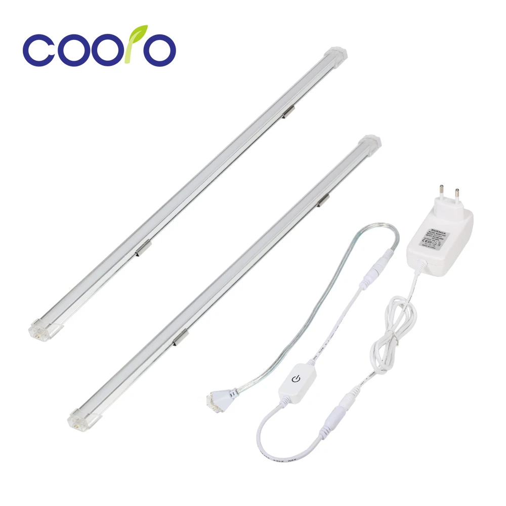 

One Set DC 24 V 50CM LED Bar Light: 2PCS Aluminum profiled Bar Light With TOUCH SENSOR Switch For Bookcases Or Cabinets Lighting