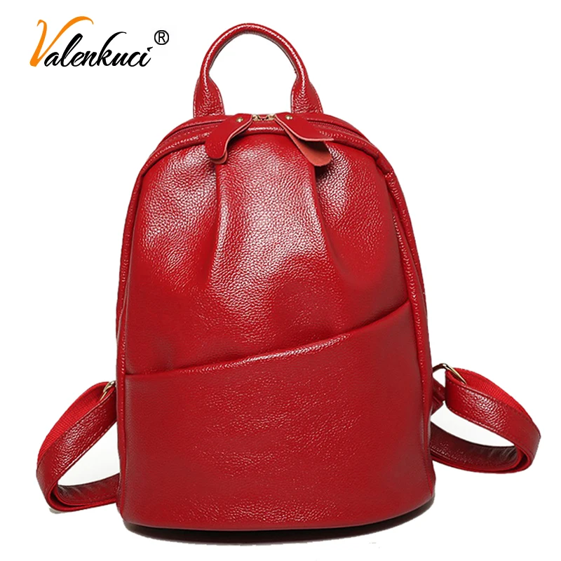 Valenkuci женские кожаные рюкзаки для женщин Винтажная школьная сумка для девушек колледжа рюкзак женский мочила Эсколар BD-150