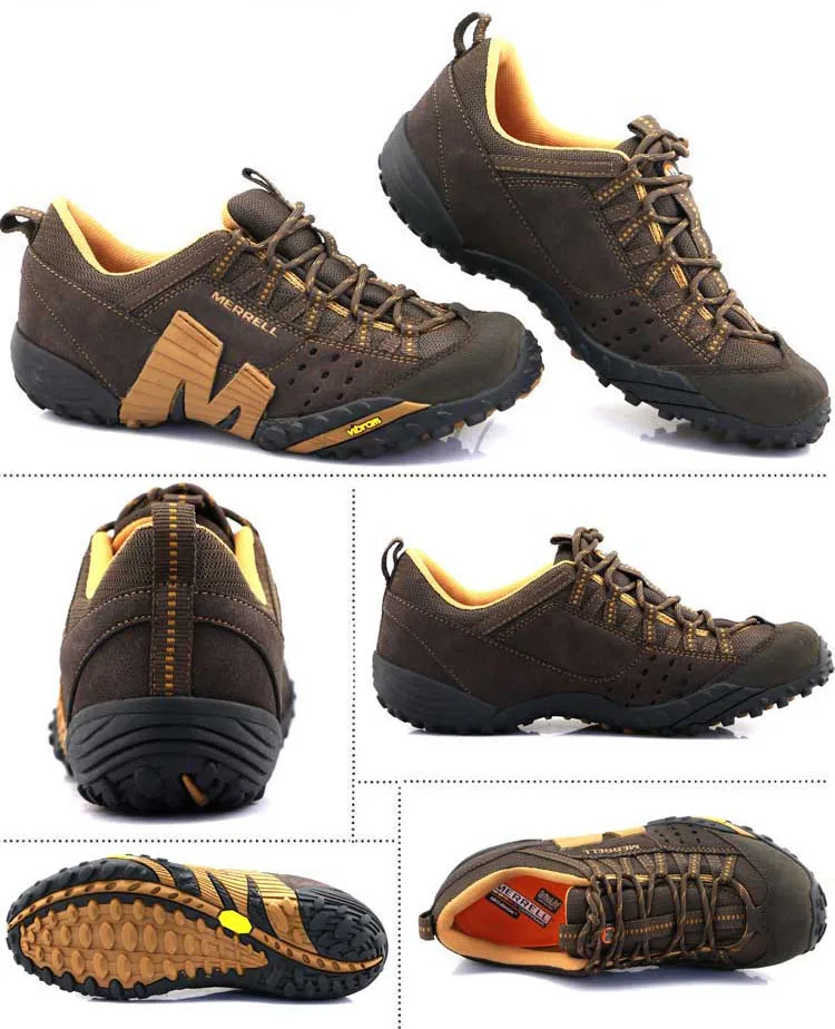 Merrell Мужская сетчатая обувь из натуральной кожи для спорта на открытом воздухе, мужские высококачественные прочные горные Нескользящие альпинистские кроссовки