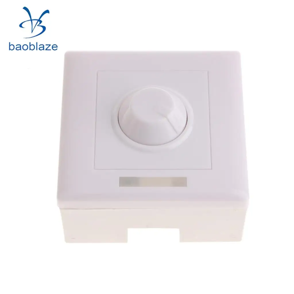 Baoblaze 1 Gang 1 Way 110-240V Lighting Dimmable CFL/LED Dimmer with Wallplate Socket with IR Controller 300W