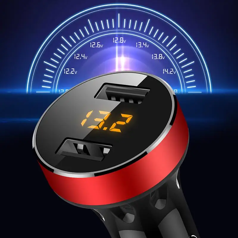 Onever 12V To 24v USB Car Charger Phone Intelligent Double Power Adapter With Voltage Display | Автомобили и мотоциклы