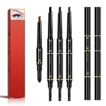 3в1 водонепроницаемый долговечный треугольник натуральный макияж карандаш для подводки бровей легко носить с Кисточки для макияжа