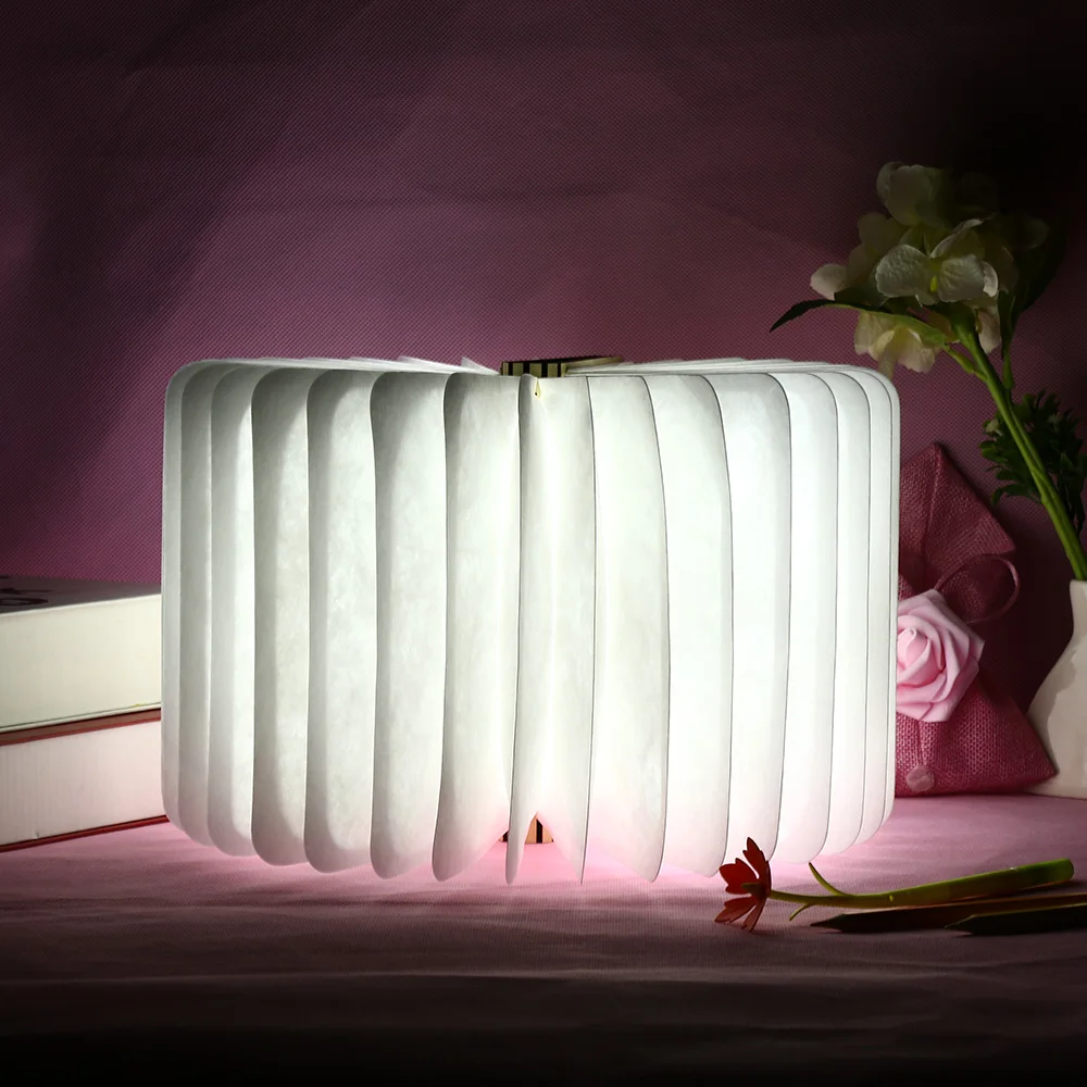 Candeeiro de Mesa de Madeira Lâmpada do Livro Decoração do Teto Luz da Noite Dobrável Livro Recarregável Casa Lâmpadas Portáteis Led 5 livro luz da noite dobrável recarregável lâmpada