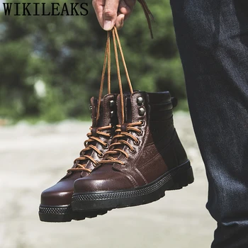 

Winter Shoes Men Boots Genuine Leather Military Shoes Ankle Boots Men Snow Boots Men Short Plush Designer Shoes Brand Ayakkabi