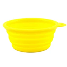 Botique собака путешествия пластиковые разборные для еды миски для воды, желтый