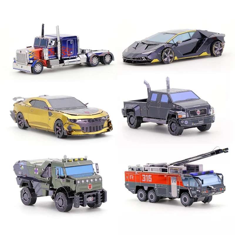 Tanie 3D DIY puzzle metalowe Model autoboty ręcznie montaż cięcia puzzle kolekcjonerskie zabawki edukacyjne dla dorosłych dzieci prezenty