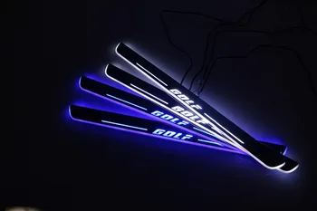 

WOOBEST Waterproof Ultrathin Acrylic LED door sill for Volkswagen golf 7 7.5 MK7 14-15 Led moving door scuff plate,Pathway light