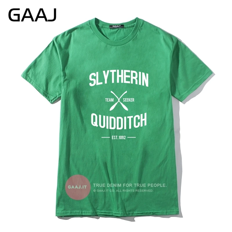 "Slytherin Quidditch Team" Футболка для женщин топы для влюбленных женская футболка тонкая женская одежда однотонная дизайнерская футболка - Цвет: green