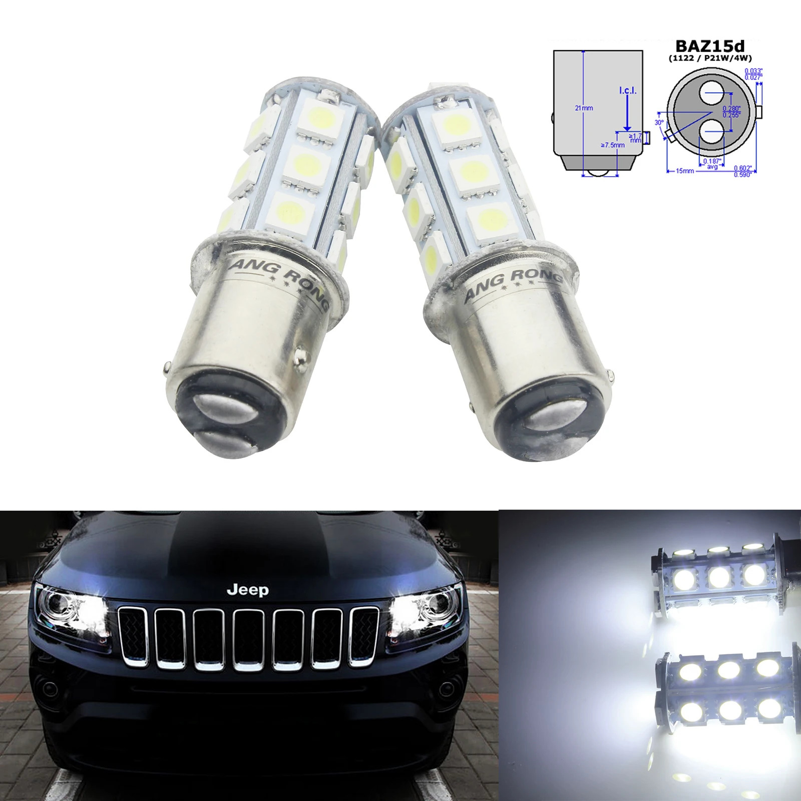 ANGRONG 2 шт. 5 Вт BAZ15d P21/4 566 18 SMD светодиодный стоп сигнал лампа фонарь заднего хода