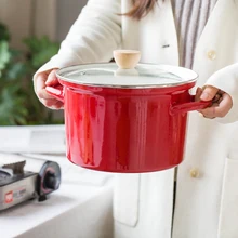 Креативная эмалированная кастрюля с толстым плоским дном, эмалированная кастрюля fire general