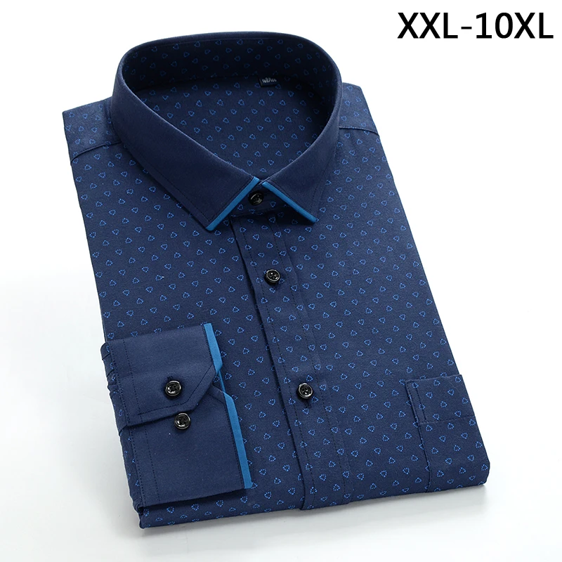 Новое поступление, мужская формальная рубашка в полоску с длинным рукавом, большие размеры, 2XL 3XL 4XL 5XL 6XL, 7XL, 8XL9XL10XL