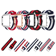 Регулируемая тканые нейлон ремешок для часов Ремешок+ чехол для fitbit Blaze часы