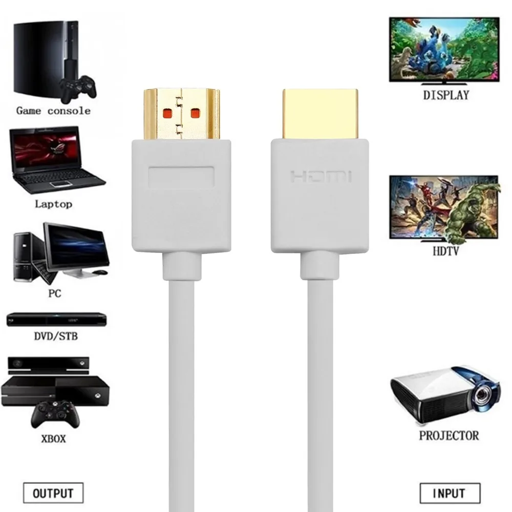 HDMI Cable Video Cables HDMI to HDMI Gold Plated 1.4 1080P 3D 1m 2m 3m 5m for HDTV Splitter PS3 projector Apple TV Cable HDMI HDMI Cable Video Cables HDMI to HDMI Gold Plated 1.4 1080P 3D 1m 2m 3m 5m for HDTV Splitter PS3 projector Apple TV Cable HDMI