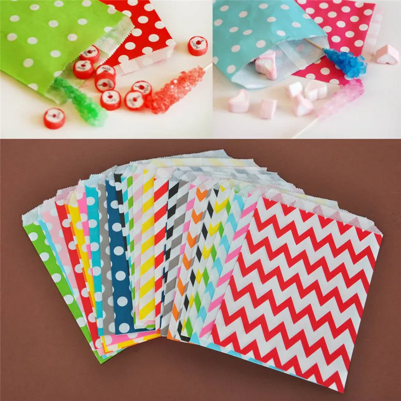 

25pcs/lot 5*7" Black Chevron Wedding Party Paper Treat Bags For Candy Buffet Gift Pack Holiday Birthday Party Favors