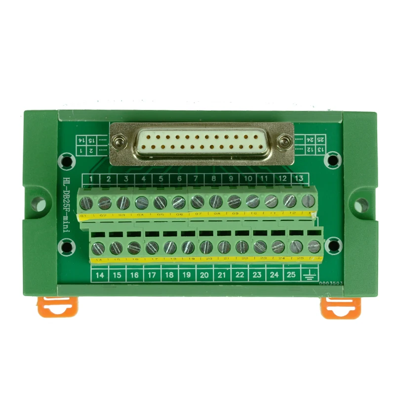 DB25 Mini D Sub Модуль интерфейса крепления DIN рейки Женская мини плата разрыва
