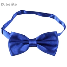 Классический смокинг мужской галстук-бабочка Регулируемый Свадебный Жених вечерние атласные однотонные Королевский синий галстук-бабочка BT13