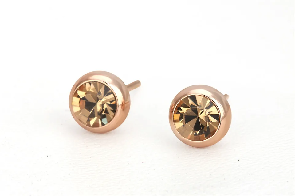 c PISSENLIT Women Jewelry Statement Korean Fashion Earrings pendientes mujer moda 2019 Pink Blue Black Round Rhinestone Earrings