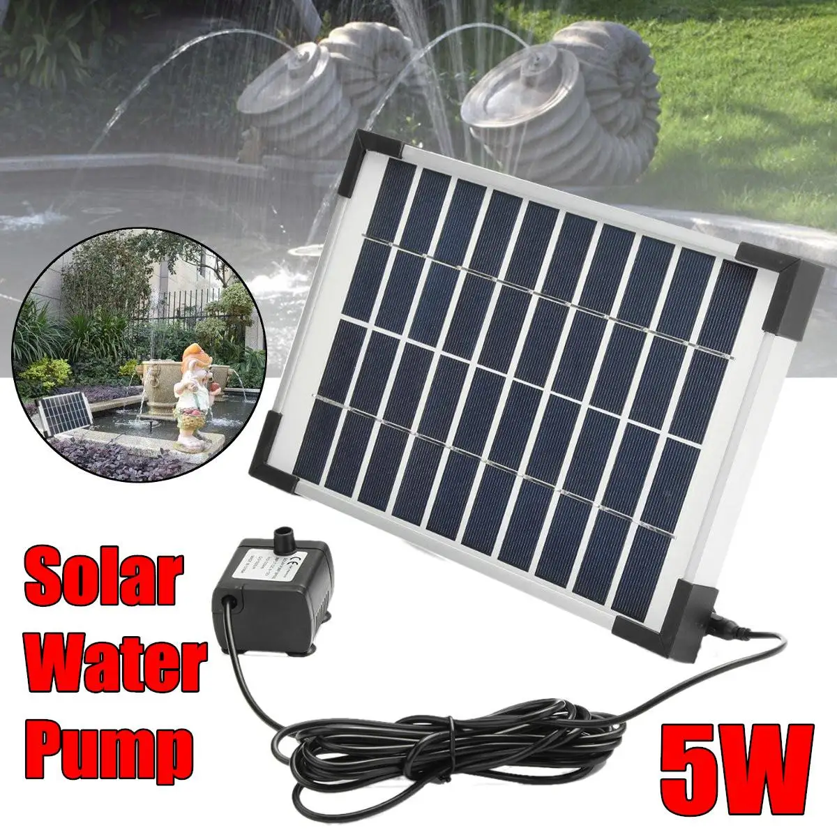 

5W 500L/H Micro Solar Energy Fountain Pump Mini Water Pump For Pond Fountain Rockery Fountain Garden Fountain Garden Decor