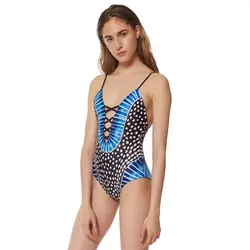 Одна деталь Плавание костюм 2018 сексуальные Плавание одежда Для женщин ванный комплект Плавание Винтаж летняя пляжная одежда Print бандаж