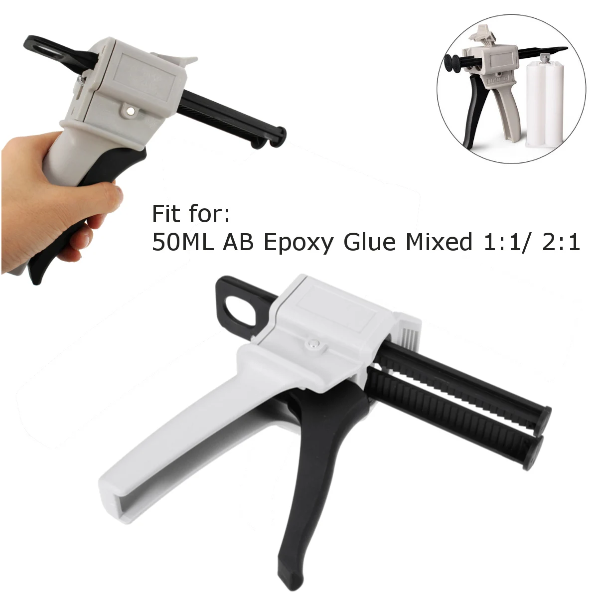 

Glue 50ml Two Component AB Epoxy Sealant Glue Applicator Glue Adhensive Squeeze Mixed 1:1 and 2:1 Manual Caulking