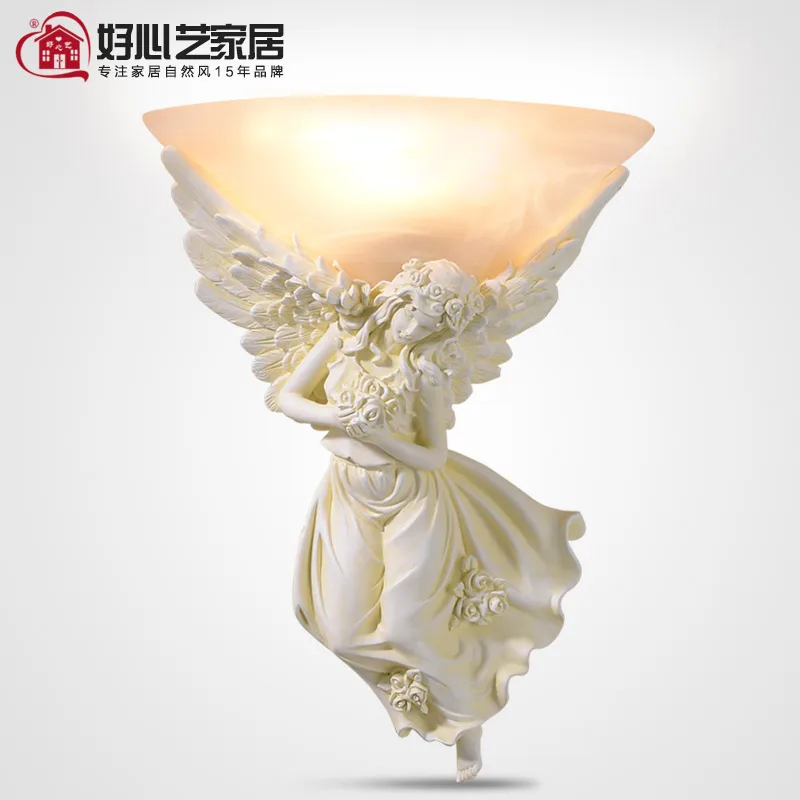  Kindly Arts European creative fashion home bedroom wall lamp bedside lamp romantic female angel gar - 32607972834