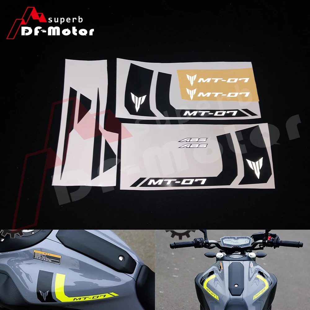 Светоотражающие наклейки для мотоцикла YAMAHA MT 07 MT07 сделай сам черные белые