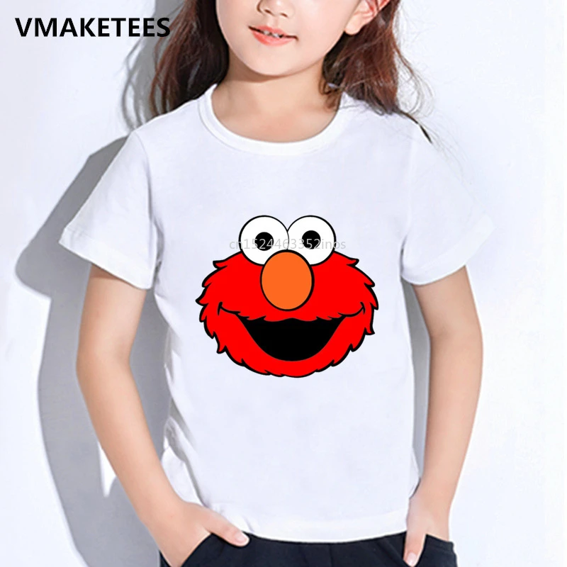 子供の夏の半袖tシャツ エルモのセサミストリートの絵が描かれた子供の服 面白い Ooo2413 T Shirts Aliexpress