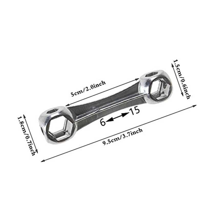 6REIZ Cycling Exercise 6-15mm 10 in 1 Bicycle Hexagon Wrench Repair Tool Durable Dog Bone Shape Bicycle Accessory Repairment Tool