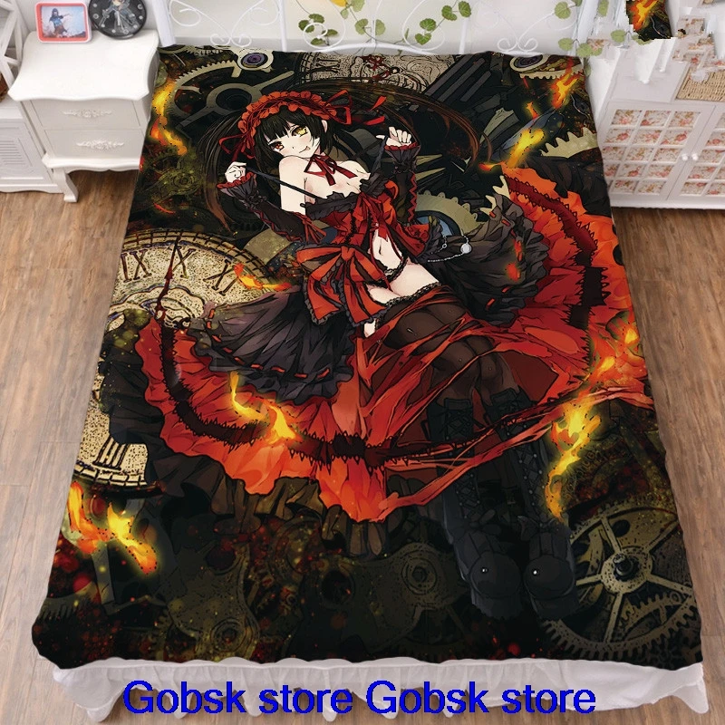 150x200 см японское аниме Дата Живая сексуальная девушка персонажи Tokisaki Kurumi кошмар Elohim простыня и одеяло летнее одеяло