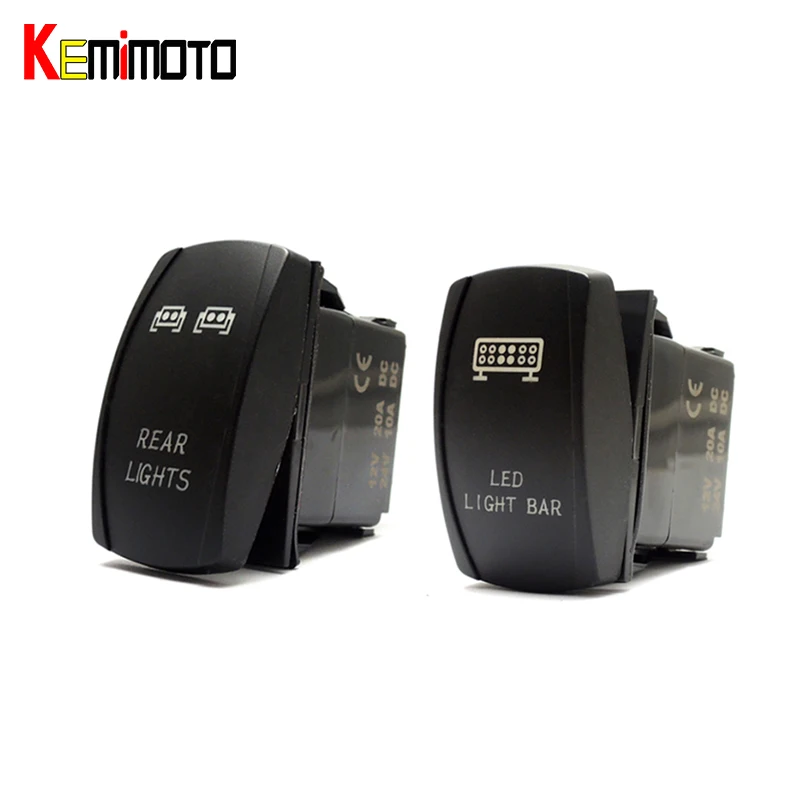 

KEMiMOTO 1 Set UTV FOR Polaris RZR 1000 900 Blue LED Light Rocker Switch Bar Rear Light for Can Am Slingshot Commander 1000 800R
