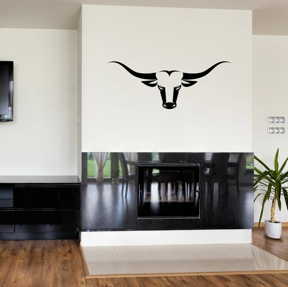 

Bull Cow Head Skull Wall Stickers Ranch Hunting Decal Vinyl Adhesive Modern DIY Art Mural Home Living Room Wall Decals SYY181