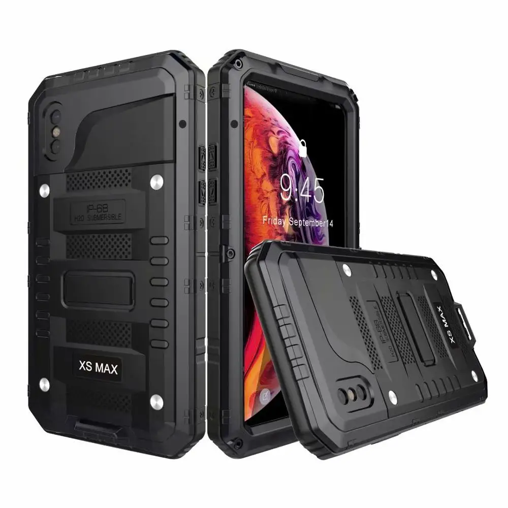 

Doom Armor IP68 Waterproof Metal Case For iPhone XS XR XS MAX Heavy Duty Hybrid Bumper For iPhone 8 Plus 7 6 6S Case Shockproof
