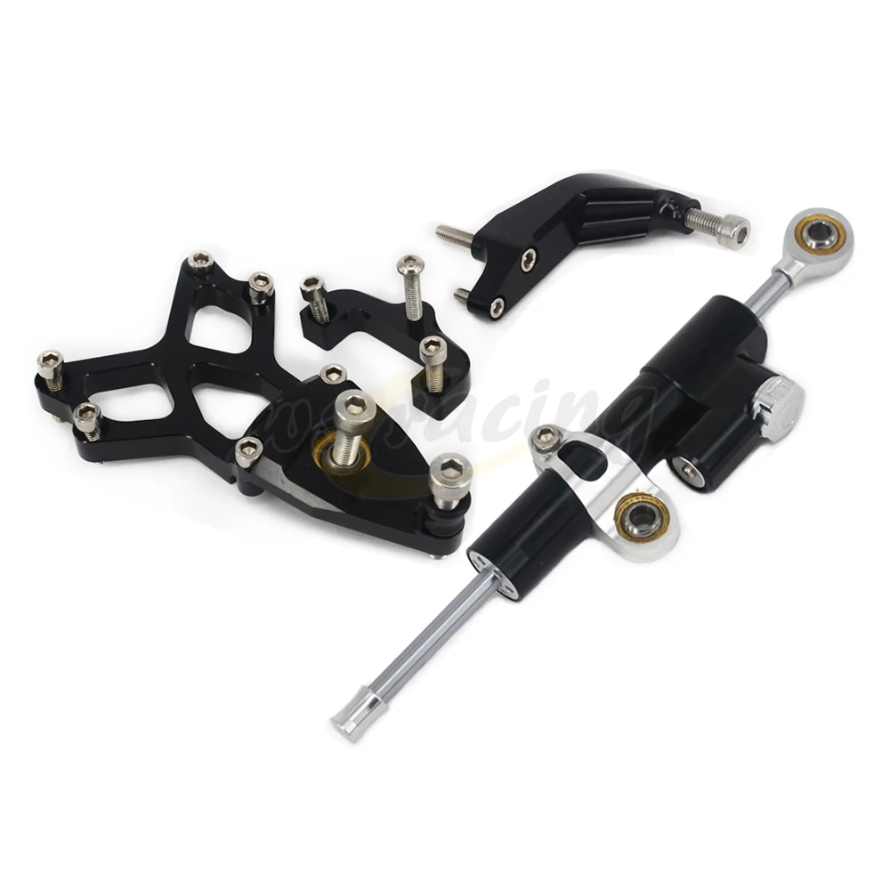Motorcycle Steering Damper Set Stabilizer With Bracket Mounting