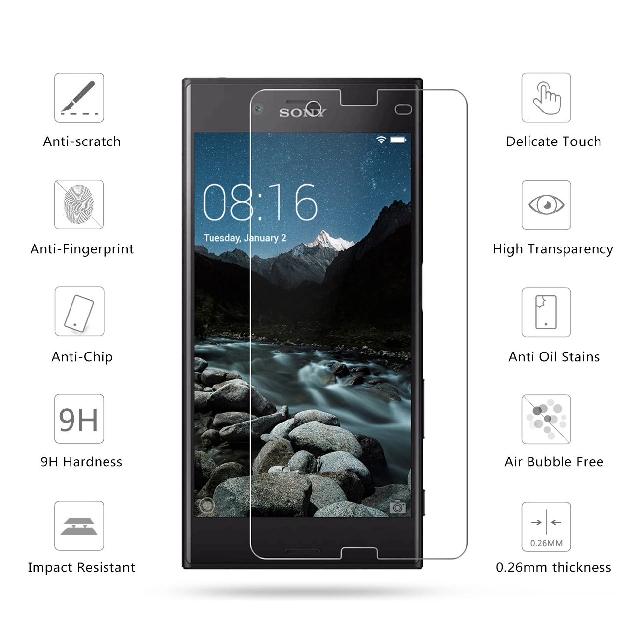 2.5D 0 26 мм 9H Премиум Закаленное стекло для Sony Xperia XZs 5 2 дюймов Защитная пленка экрана