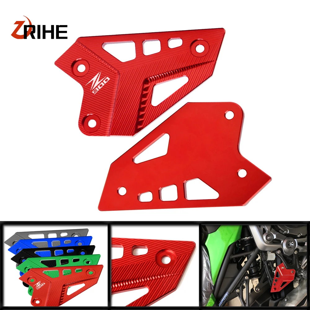 CNC Aluminum For Kawasaki Z900 2017 Motorcycle Foot Peg Heel Protection Protective Film Mount Heel Guard Protecto LOGO
