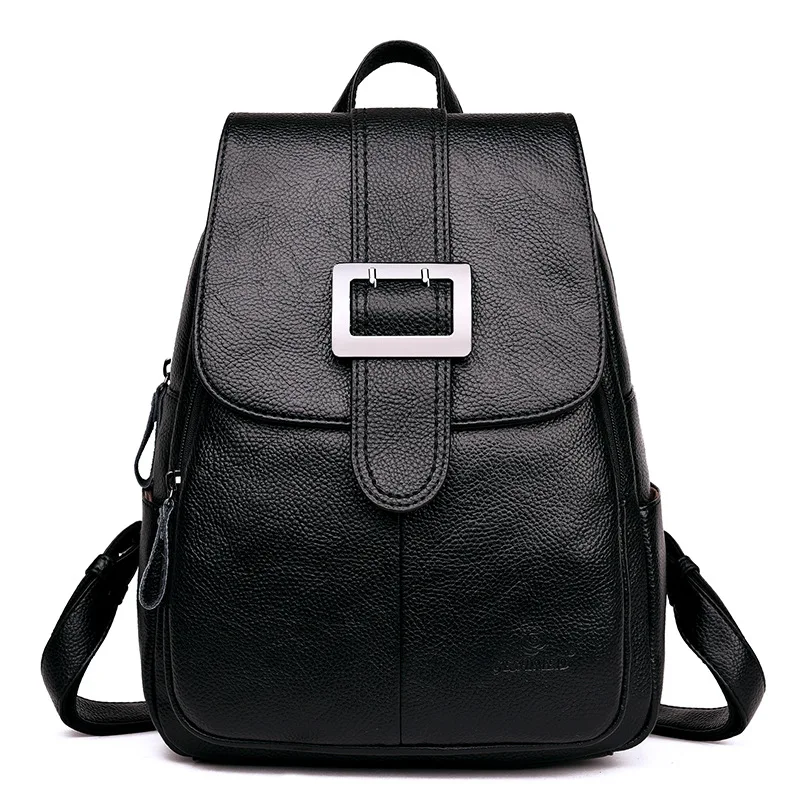 Fashion Women Leather Backpacks Preppy Style School Bag Backpacks for Teenage Girls Shoulder Bags Black Daypack Rucksack Mochila Fashion Women Leather Backpacks Preppy Style School Bag Backpacks for Teenage Girls Shoulder Bags Black Daypack Rucksack Mochila