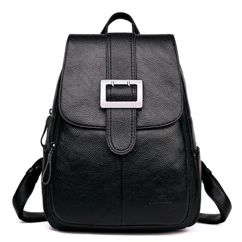 

Fashion Women Leather Backpacks Preppy Style School Bag Backpacks for Teenage Girls Shoulder Bags Black Daypack Rucksack Mochila