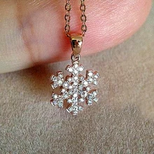 Большая Снежинка ожерелье Роскошные Fine Jewelry новинка Дизайн с природными бриллиантами украшения для свадьбы