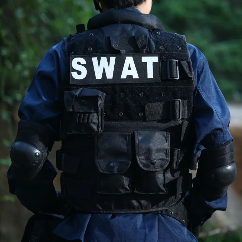  60CM Military Tactical Vest New Black Outdoor SWAT FBI High Quality Protective Combat Police Equipm