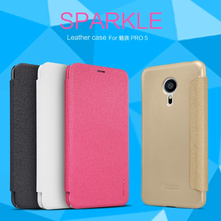 

Original NILLKIN Sparkle Luxury Flip Leather with Smart View Window Back Cover Phone Case for Meizu Pro 5 MX5 Pro free shipping