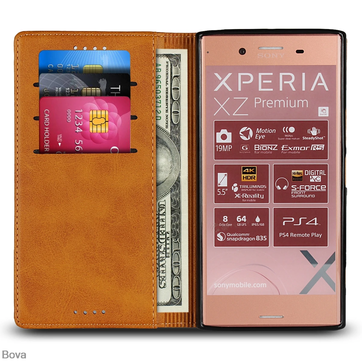 Кожаный чехол для Sony Xperia XZ1 XZ Premium XZ2, флип-чехол с держателем для карт, чехол с магнитной застежкой, чехол-кошелек