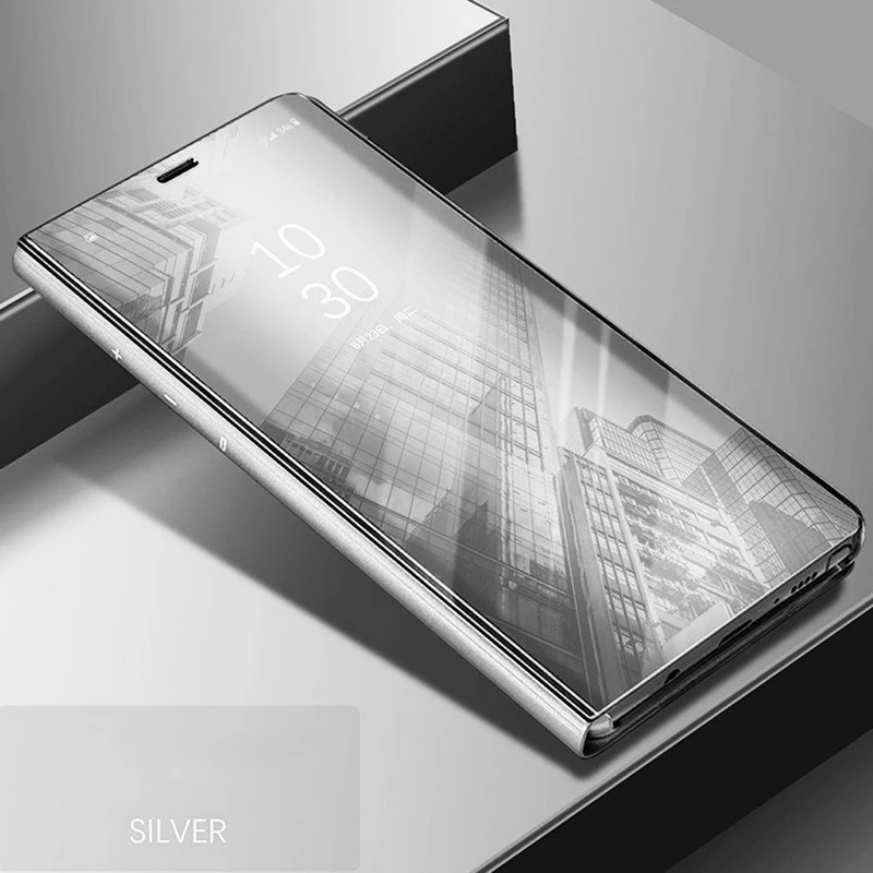 Флип-кошелек, прозрачный чехол для телефона для iPhone 11 Pro X 8 Plus, умный зеркальный чехол-подставка из искусственной кожи для iPhone XS Max XR - Цвет: Silver