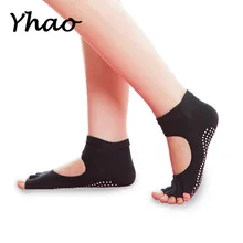 Высококачественные женские носки для йоги детские колготки с открытой спиной бренд Yhao Противоскользящий Топ для занятия танцами Пилатес носки