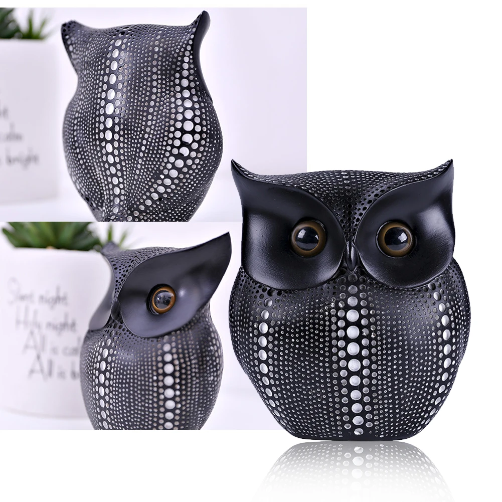 

Figurines Resin Crafts Home Ornament Bedroom Owl Shape Accessories Small Gifts Living Room Nordic Style Decorative Minimalist