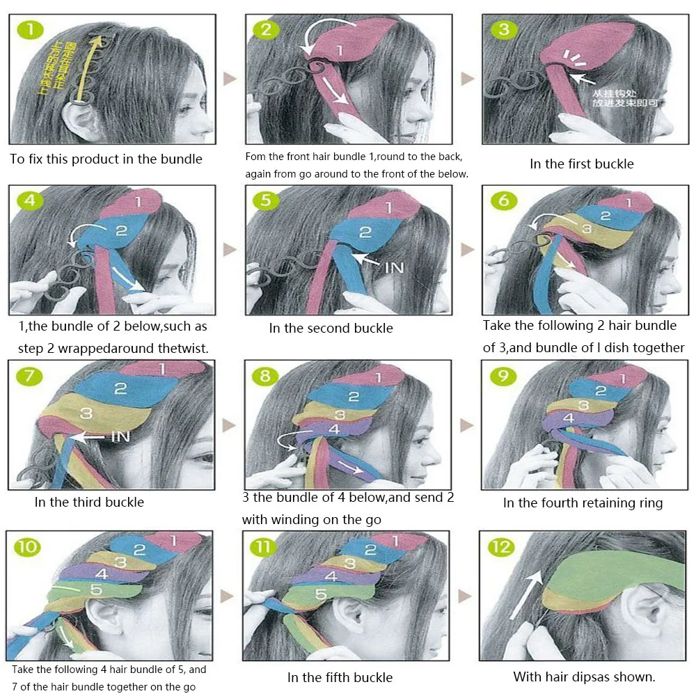 1 комплект инструменты для укладки волос сделай сам женщин плетения во