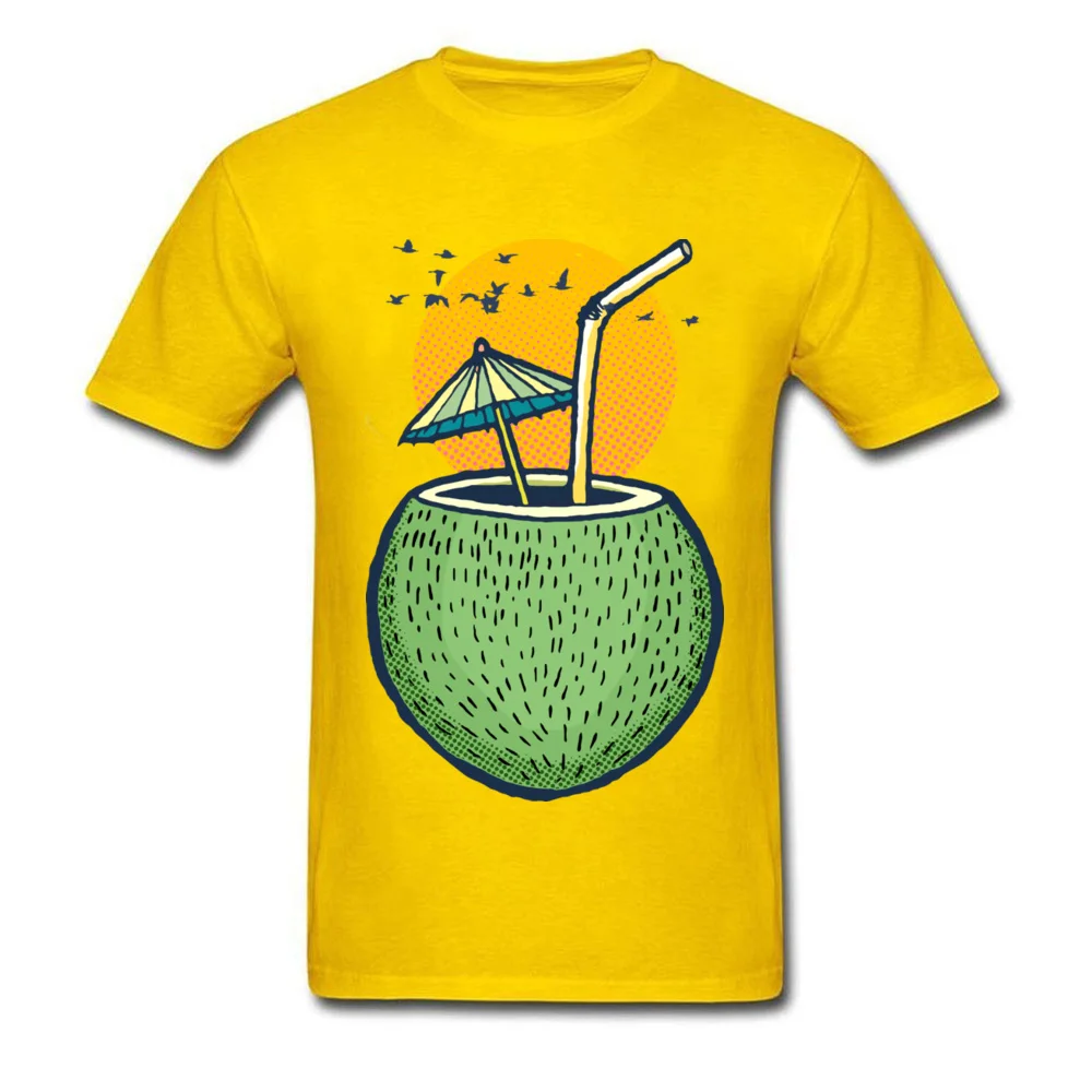 Fresh Coconut Water over Summer Sunset_yellow