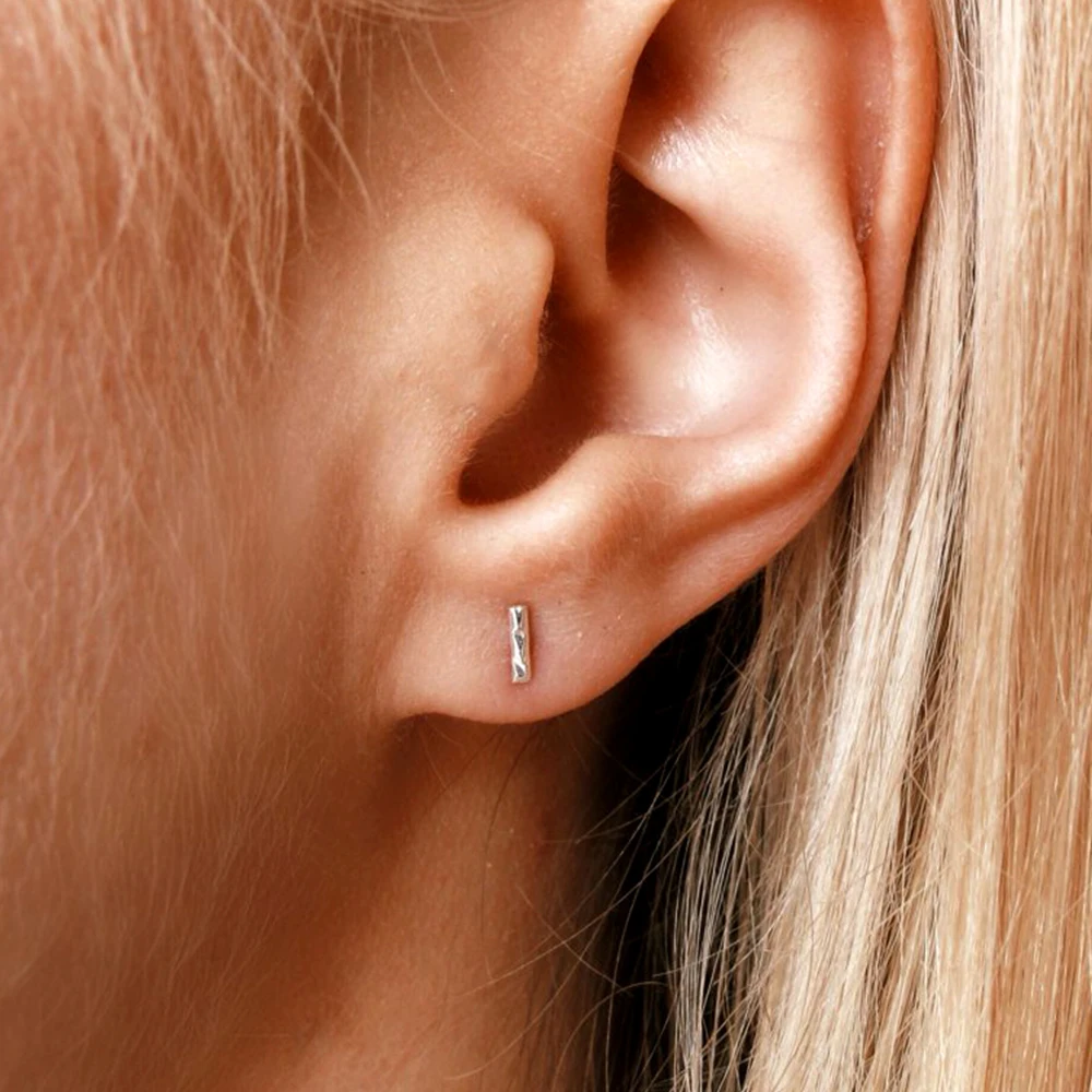

925 Silver Sterling Stud Earrings T Bar Earrings for Women Geometry Gold Silver Simple Earring Fine Jewelry Femme Bijoux