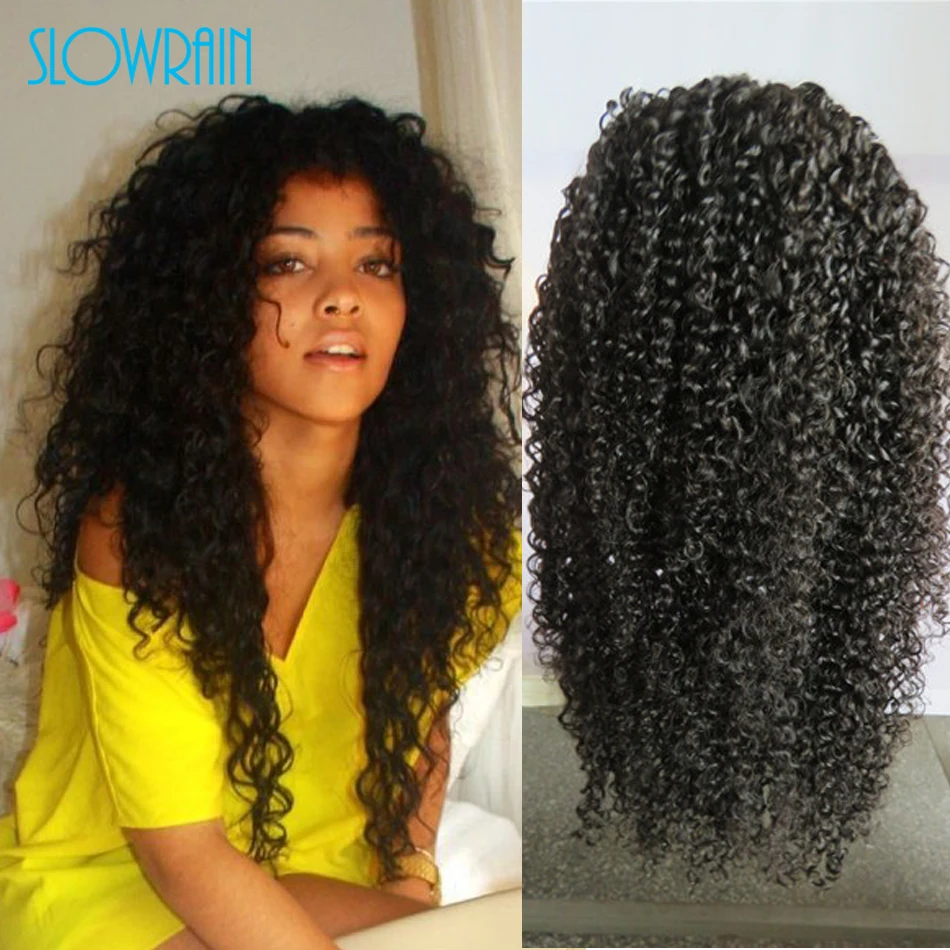 

150 Density Lace Front Human Hair Wig Kinky Curly Front Lace Wigs Brazilian Virgin Hair Curly Full Lace Wigs Black Women