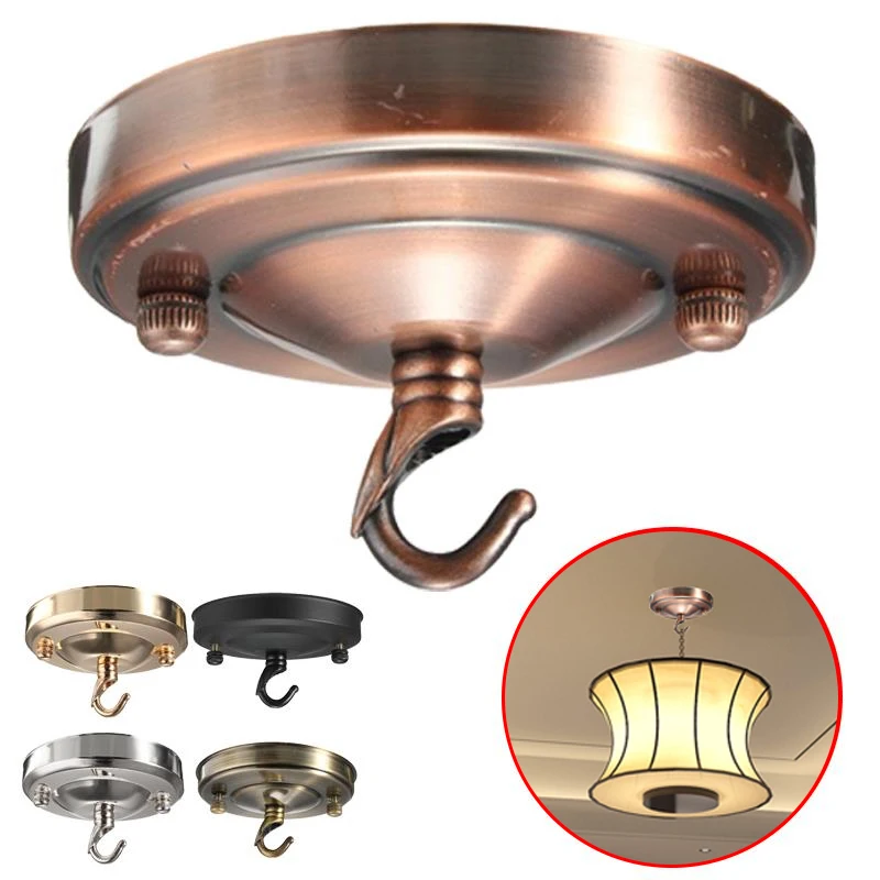 

Retro Vintage Ceiling Hook Plate Holder Industrial Chandelier Lamp Light