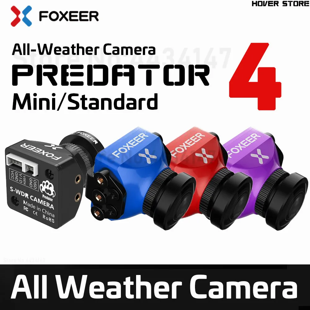 

Foxeer Predator V4 FPV Camera Racing Drone Mini Camera16:9/4:3 PAL/NTSC switchable Super WDR OSD 4ms Latency Upgarded PredatorV3
